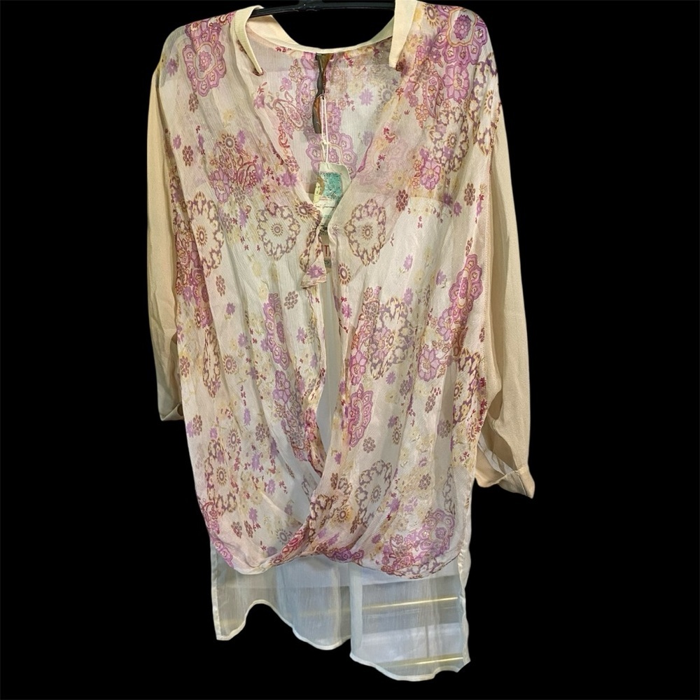 Aratta Silent Journey Blouse MSRP ~$150 NWT 85% Silk Size S can fit to L/XL
